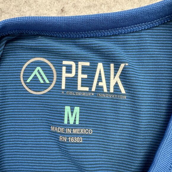 Peak Coldpruf Shirt Womens Medium M Blue Striped Long Sleeve Base Layer - Picture 10 of 12